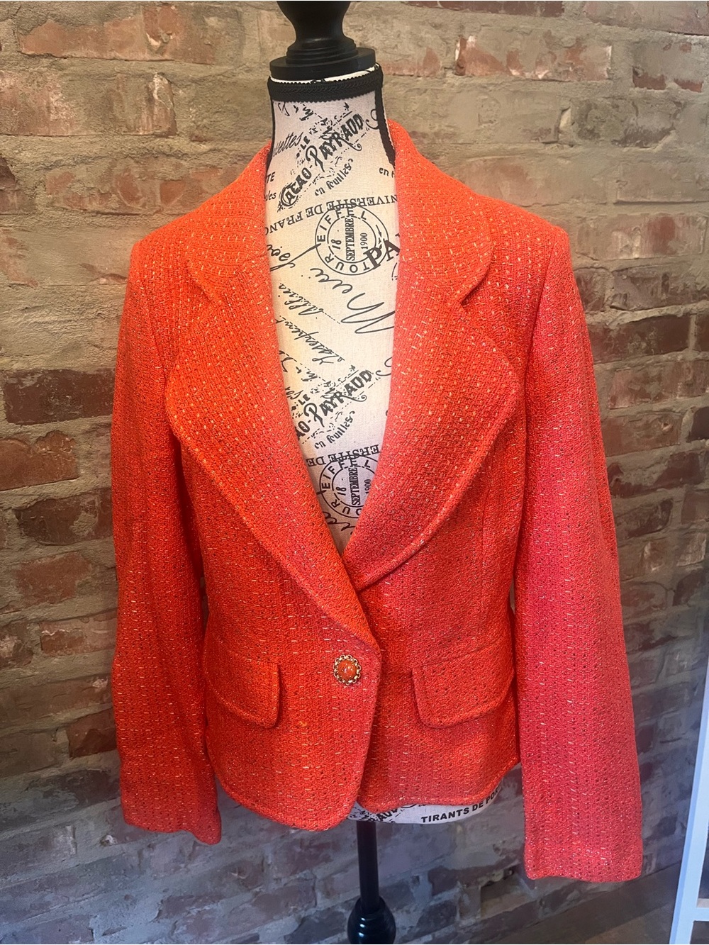 St. John collection Tweed Single-Button Blazer